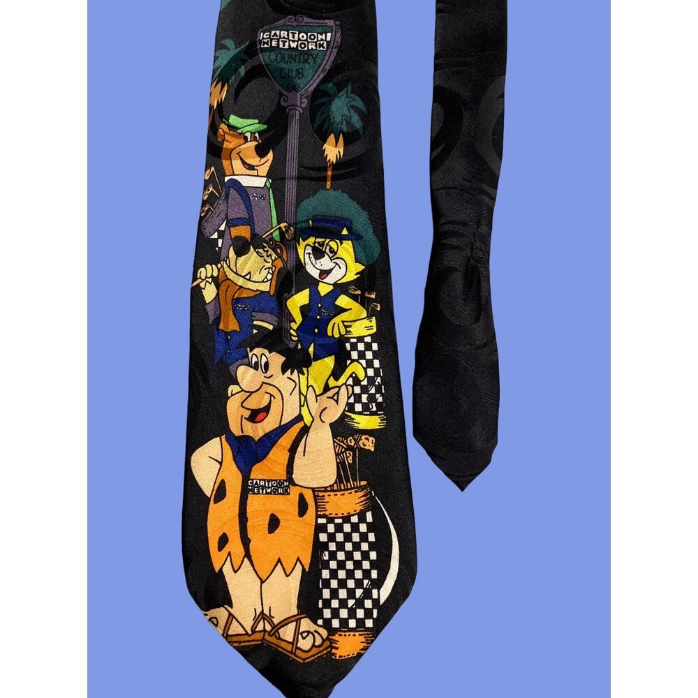 Cartoon Network Country Club Fred Flintstone Yogi Bear Top Cat Necktie Vintage